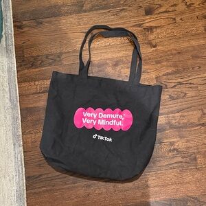 Black TikTok Tote Bag